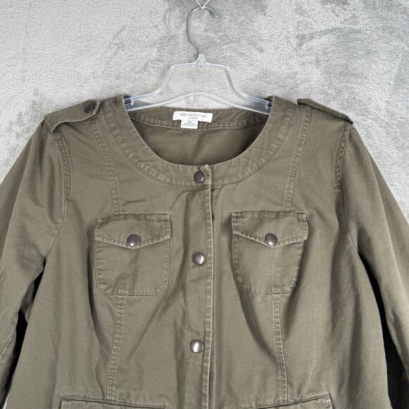 Liz Claiborne Jacket Womens 2X Army Green Casual Fatigue Jacket Military Utility - Picture 4 of 8